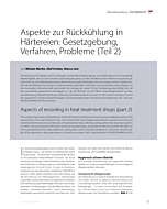 Aspekte zur Rückkühlung in Härtereien: Gesetzgebung, Verfahren, Probleme (Teil 2)