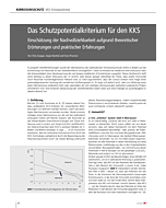 Das Schutzpotentialkriterium für den KKS