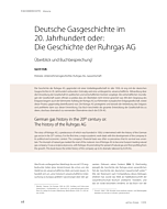 Deutsche Gasgeschichte im 20. Jahrhundert oder: Die Geschichte der Ruhrgas AG