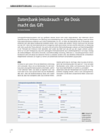 Daten(bank-)missbrauch – die Dosis macht das Gift