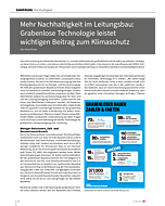 Mehr Nachhaltigkeit im Leitungsbau: Grabenlose Technologie leistet wichtigen Beitrag zum Klimaschutz