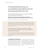 Finanzielle Bewertung von Instandhaltungsmaßnahmen für Versorgungsunternehmen