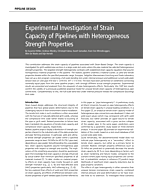 Experimental Investigation of Strain Capacity of Pipelines with Heterogeneous Strength Properties