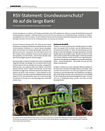 RSV-Statement: Grundwasserschutz? Ab auf die lange Bank!