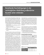 Bestehende Durchdringungen in der nachträglichen Abdichtung erdberührter Bauteile sicher einbinden