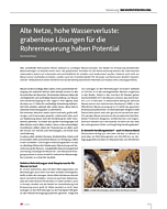 Alte Netze, hohe Wasserverluste: grabenlose Lösungen für die Rohrerneuerung haben Potential