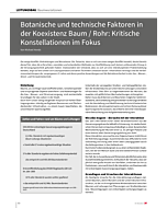 Botanische und technische Faktoren in der Koexistenz Baum / Rohr: Kritische Konstellationen im Fokus