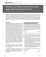 Hinweise zur Bewertung des Schutzes gegen Wechselstromkorrosion
