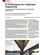In situ-Reinigung einer stillgelegten Erdgasleitung