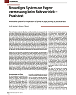 Neuartiges System zur Fugenvermessung beim Rohrvortrieb - Praxistest