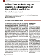 Prüfverfahren zur Ermittlung der mechanischen Eigenschaften an HM- und HD-Schweißnähten