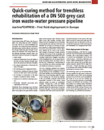 Quick-curing method for trenchless rehabilitation of a DN 500 grey cast iron waste-water pres-sure pipeline