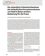 Die sekundären Schutzmechanismen des kathodischen Korrosionsschutzes von Stahl in Beton und ihre Bedeutung für die Praxis