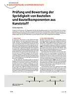 Prüfung und Bewertung der Sprödigkeit von Bauteilen und Bauteilkomponenten aus Kunststoff