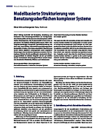 Modellbasierte Strukturierung von Benutzungsoberflächen komplexer Systeme