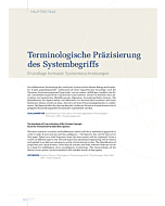 Terminologische Präzisierung des Systembegriffs