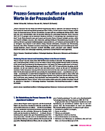 Prozess-Sensoren schaffen und erhalten Werte in der Prozessindustrie