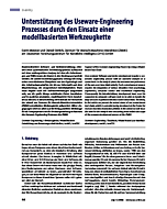 Unterstützung des Useware-Engineering Prozesses durch den Einsatz einer -modellbasierten Werkzeugkette
