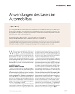 Anwendungen des Lasers im Automobilbau