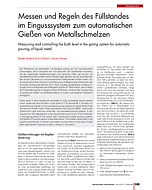 Messen und Regeln des Füllstandes im Eingusssystem zum automatischen Gießen von Metallschmelzen