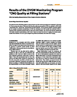 Results of the DVGW Monitoring Program "CNG Quality at Filling Stations"