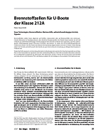 Brennstoffzellen für U-Boote der Klasse ˗ Neue Technologien, Brennstoffzellen, Marineschiffe, außenluftunabhängiger Antrieb, Signatur 212A