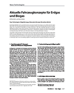 Aktuelle Fahrzeugkonzepte für Erdgas und Biogas ˗ Neue Technologien, Erdgasfahrzeuge, Monovalent-Konzept, Biomethan-Betrieb