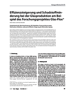 Effizienzsteigerung und Schadstoffminderung bei der Glasproduktion am Beispiel des Forschungsprojektes Glas-Flox®