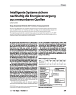 Intelligente Systeme sichern nachhaltig die Energieversorgung aus erneuerbaren Quellen