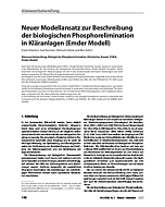 Neuer Modellansatz zur Beschreibung der biologischen Phosphorelimination in Kläranlagen (Emder Modell)