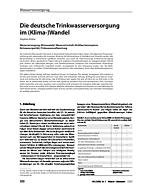 Die deutsche Trinkwasserversorgung im (Klima-)Wandel