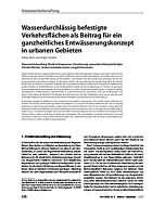 Wasserdurchlässig befestigte Verkehrs flächen als Beitrag für ein ganzheitliches Entwässerungskonzept in urbanen Gebieten