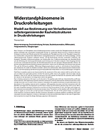 Widerstandphänomene in Druckrohrleitungen