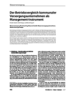 Der Betriebsvergleich kommunaler Versorgungsunternehmen als Management-Instrument