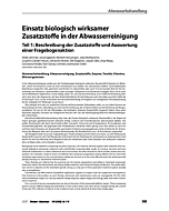 Einsatz biologisch wirksamer Zusatzstoffe in der Abwasserreinigung