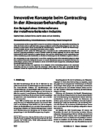 Innovative Konzepte beim Contracting in der Abwasserbehandlung
