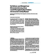 Verfahren und Beispiel zur Dimensionierung eines Leichtflüssigkeitsabscheiders mit innerem Umlaufkanal