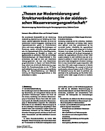 "Thesen zur Modernisierung und Strukturveränderung in der süddeutschen Wasserversorgungswirtschaft"