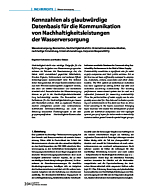 Kennzahlen als glaubwürdige Datenbasis für die Kommunikation von Nachhaltigkeitsleistungen der Wasserversorgung