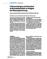 Untersuchungen zur Korrosion an Bronzebauteilen in Anlagen der Wassergewinnung