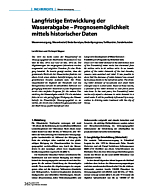 Langfristige Entwicklung der Wasserabgabe - Prognosemöglichkeit mittels historischer Daten