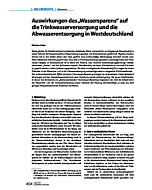 Auswirkungen des "Wassersparens" auf die Trinkwasserversorgung und die Abwasserentsorgung in Westdeutschland