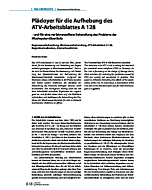 Plädoyer für die Aufhebung des ATV-Arbeitsblattes A 128