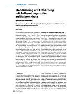 Stabilisierung und Enthärtung mit Aufbereitungsstoffen auf Kalksteinbasis