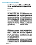 Zur Bewertung von Diamantelektroden für die Wasserdesinfektionselektrolyse