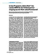 Ist das Programm "Reine Ruhr" des Landes NRW für die Trinkwasserversorgung aus der Ruhr zukunftsweisend?