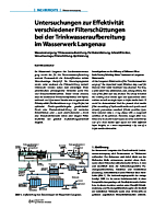 Untersuchungen zur Effektivität verschiedener Filterschüttungen bei der Trinkwasseraufbereitung im Wasserwerk Langenau