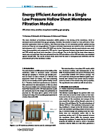 Energy Efficient Aeration in a Single Low Pressure Hollow Sheet Membrane Filtration Module