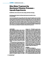 Mine Water Treatment by Membrane Filtration Processes - Upscale Experiments