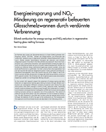 Energieeinsparung und NOX- Minderung an regenerativ befeuerten Glasschmelzwannen durch verdünnte Verbrennung